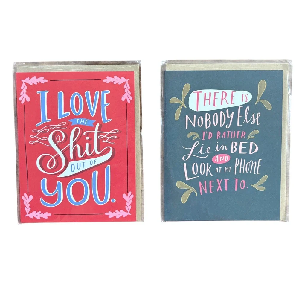2 Emily McDowell Greeting Cards Funny Sarcastic Love Anniversary Wedding for Him